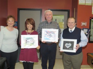 From L to R: Josephine Lepore, Art Teacher, Jeanne Barretta and Robert Nolan, Board Members, Joseph Hill, President, PAAE.